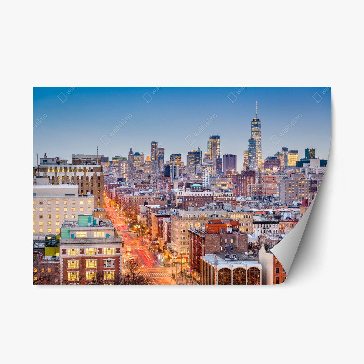 Naklejka repozycjonowalna Nowy Jork panorama miasta o zmierzchu – Wallissimo®
