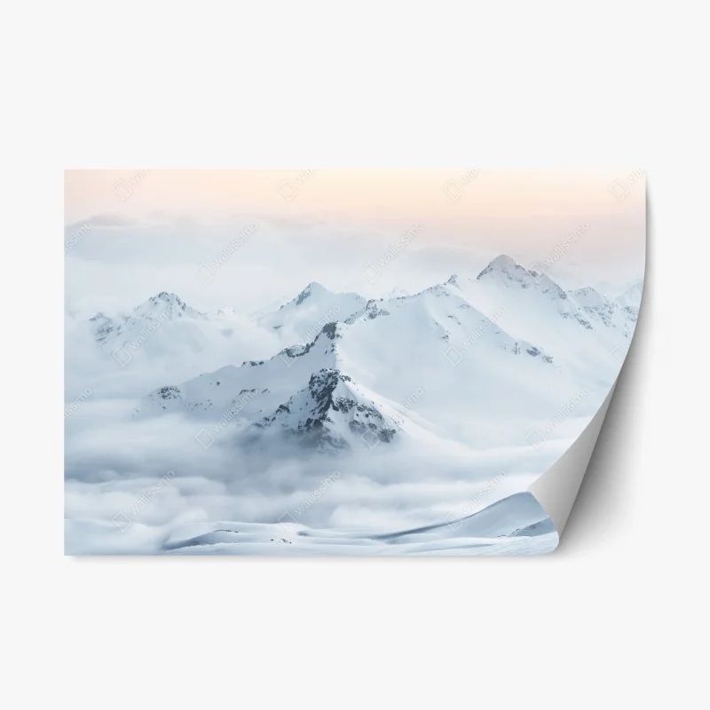 Naklejka repozycjonowalna śnieżne szczyty Kaukazu o świcie