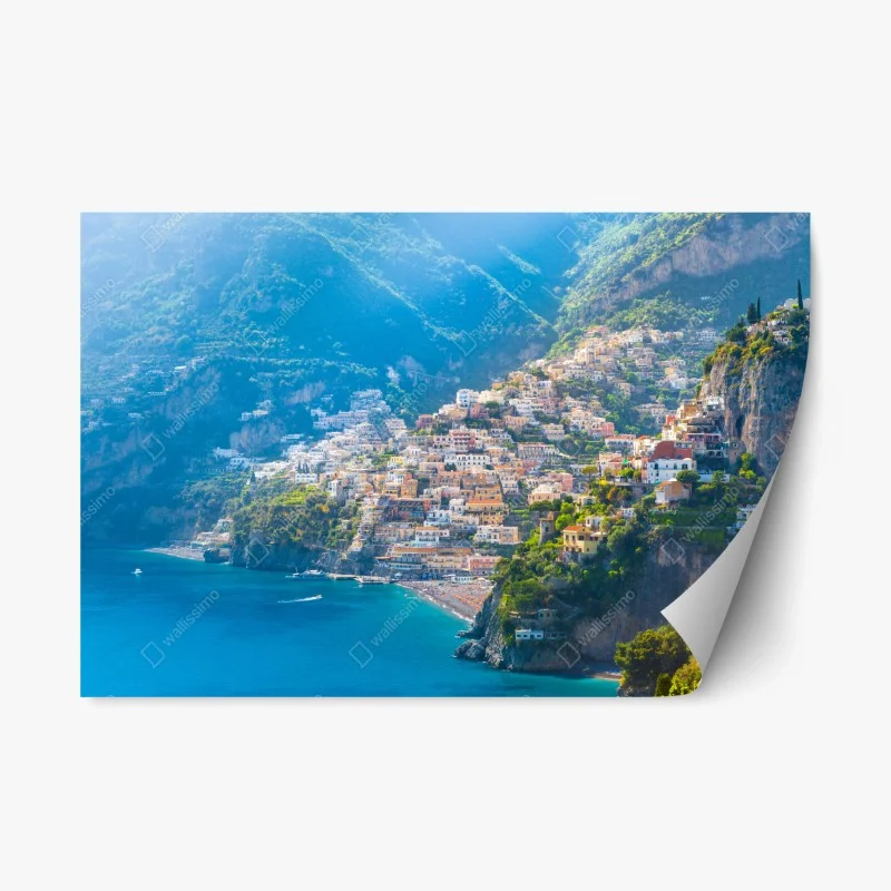 Naklejka repozycjonowalna Positano: kolorowa wioska na wybrzeżu Amalfi