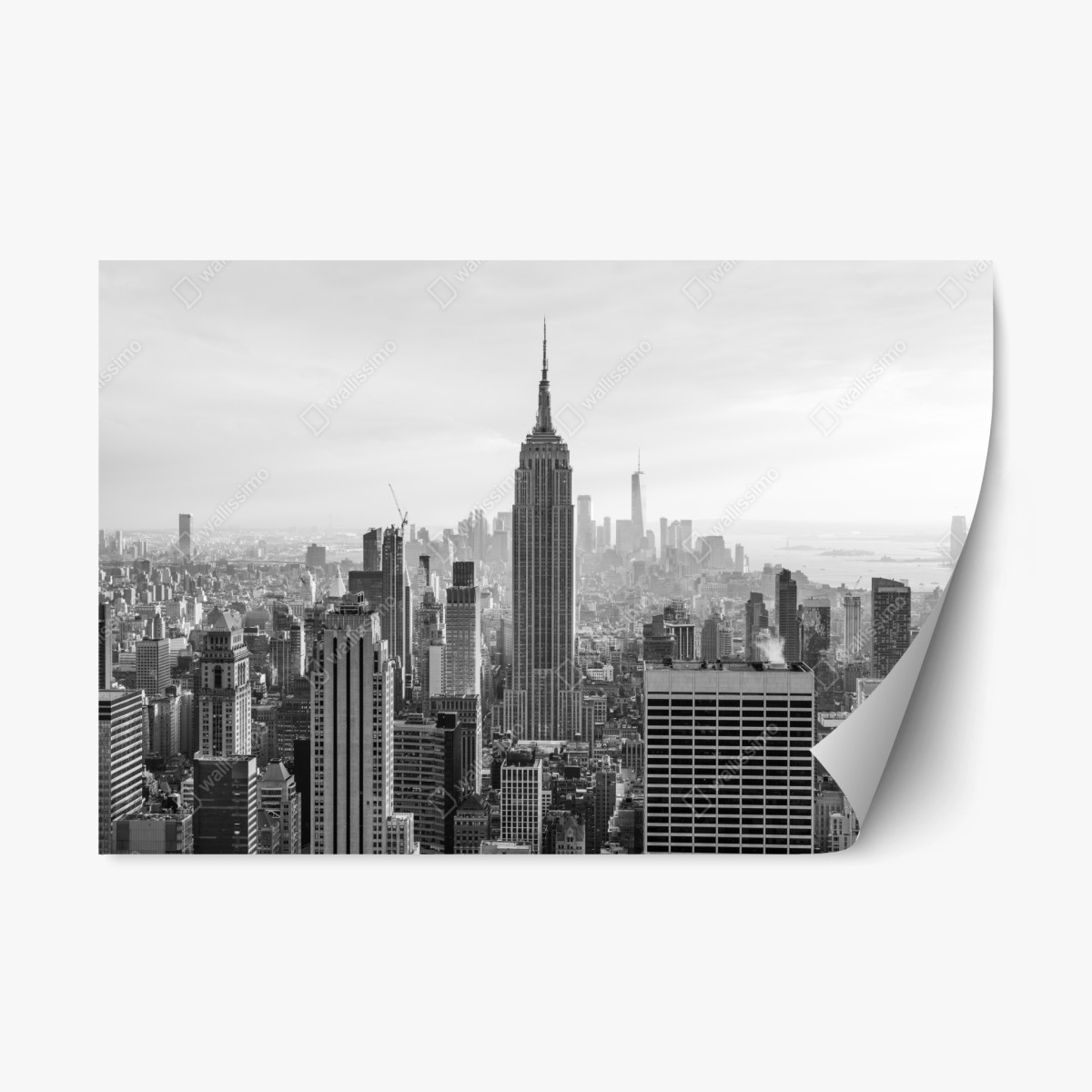 Naklejka repozycjonowalna Nowy Jork panorama w czerni i bieli – Wallissimo®