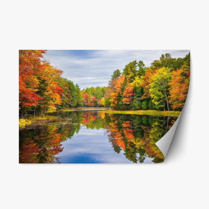 Naklejka repozycjonowalna jesienne odbicia w Nowej Anglii