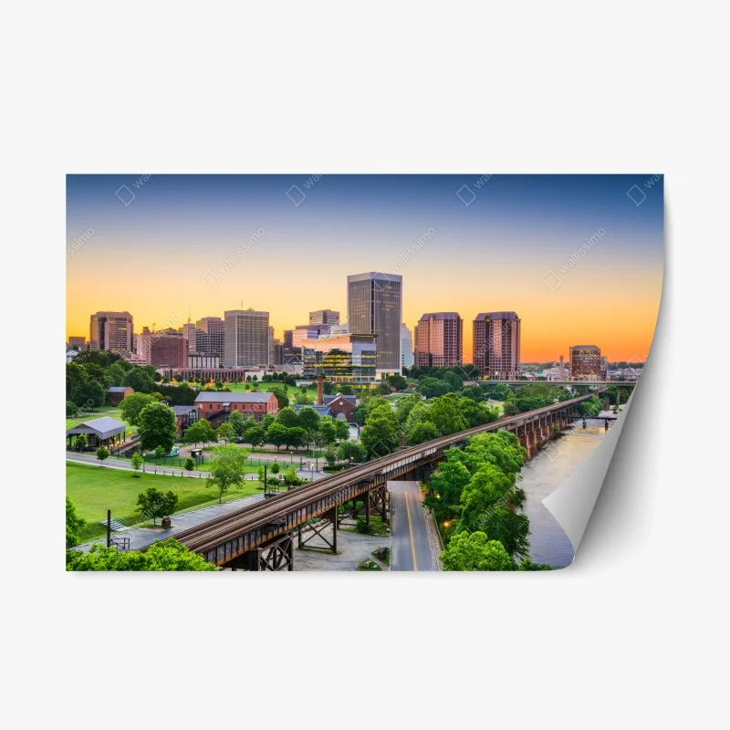 Naklejka repozycjonowalna panorama Richmond o zachodzie słońca