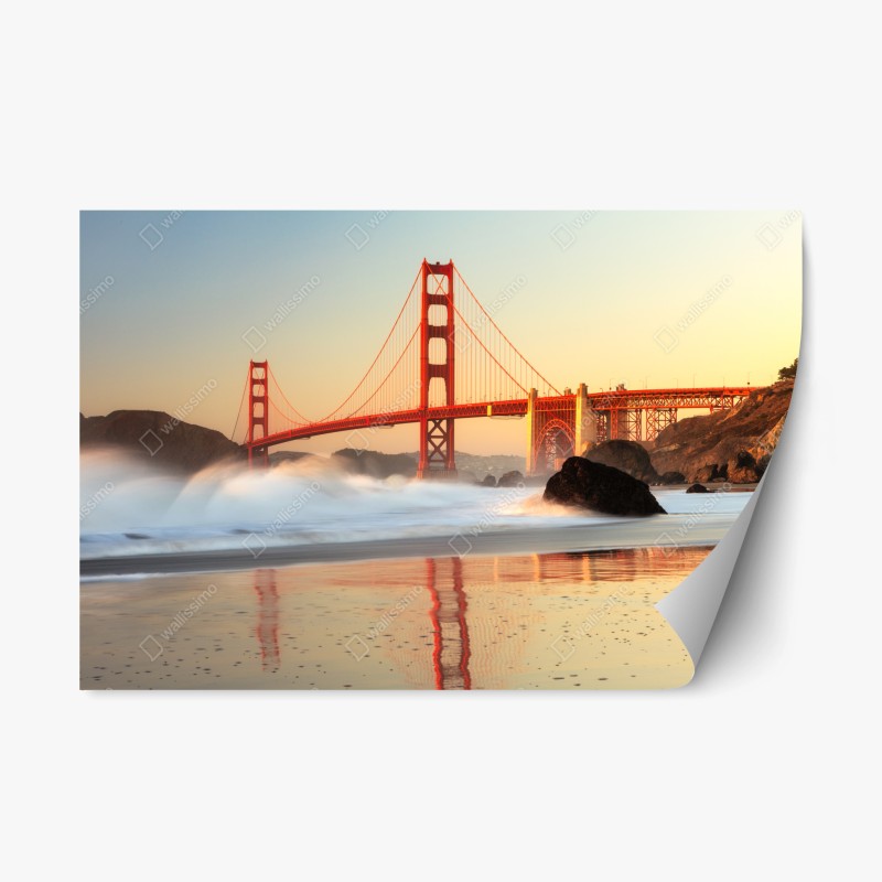 Naklejka repozycjonowalna most Golden Gate o zachodzie słońca