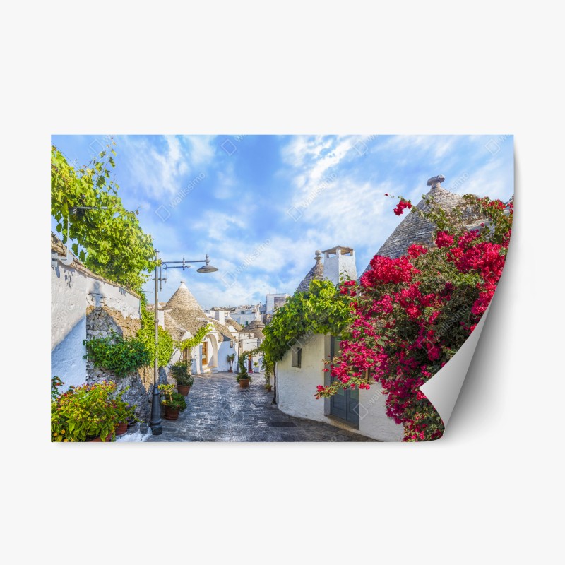 Naklejka repozycjonowalna Alberobello trulli malownicza uliczka