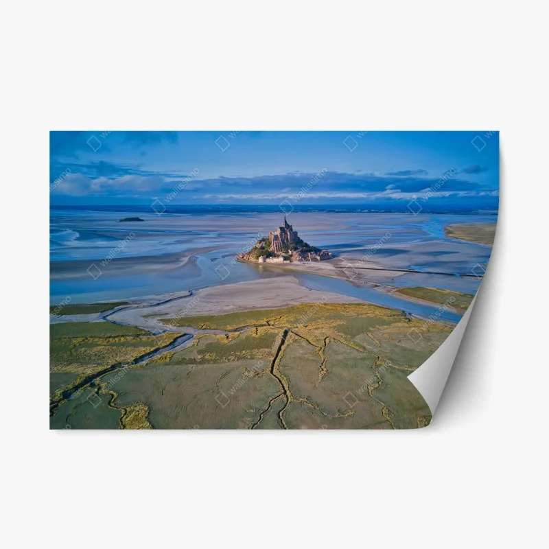 Naklejka repozycjonowalna Mont Saint-Michel widok z lotu ptaka