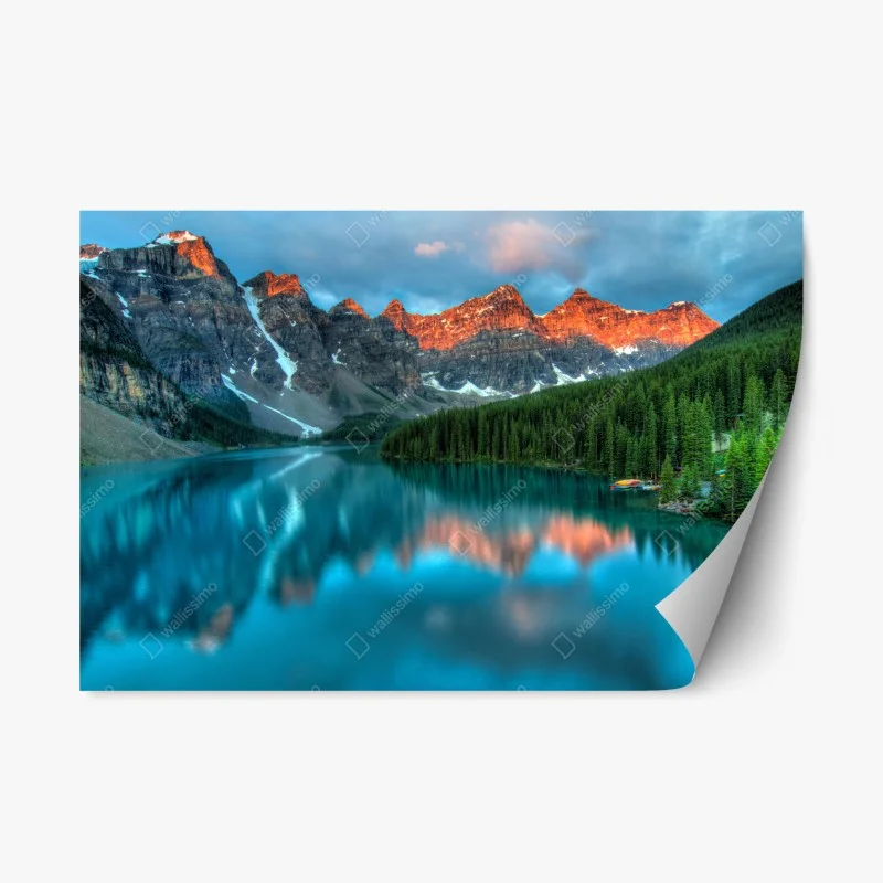 Naklejka repozycjonowalna jezioro Moraine wschód słońca alpenglow