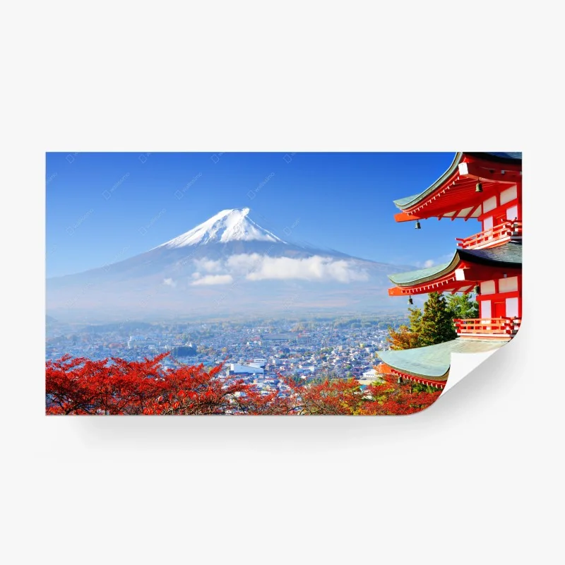 Fototapeta Góra Fuji pagoda jesienny widok