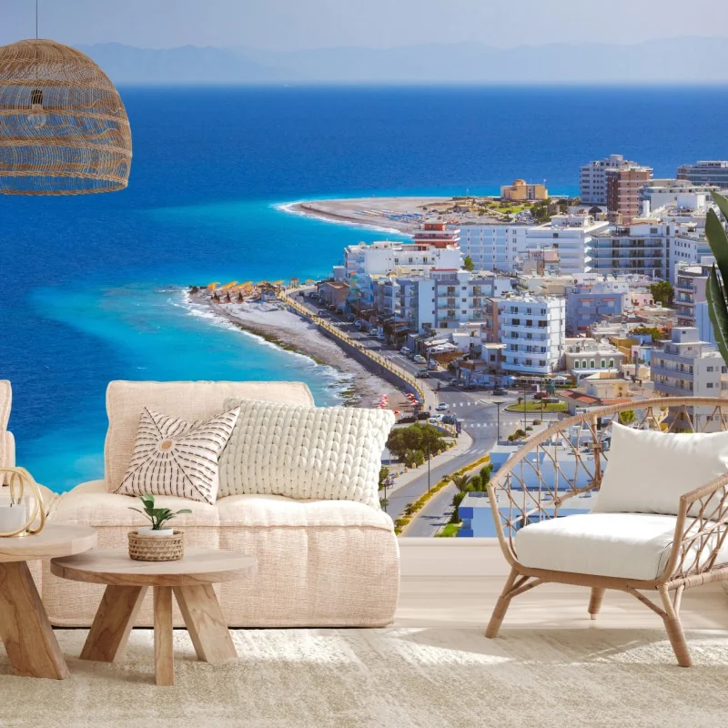 Fototapeta plaża Elli, Rodos panorama nadmorska