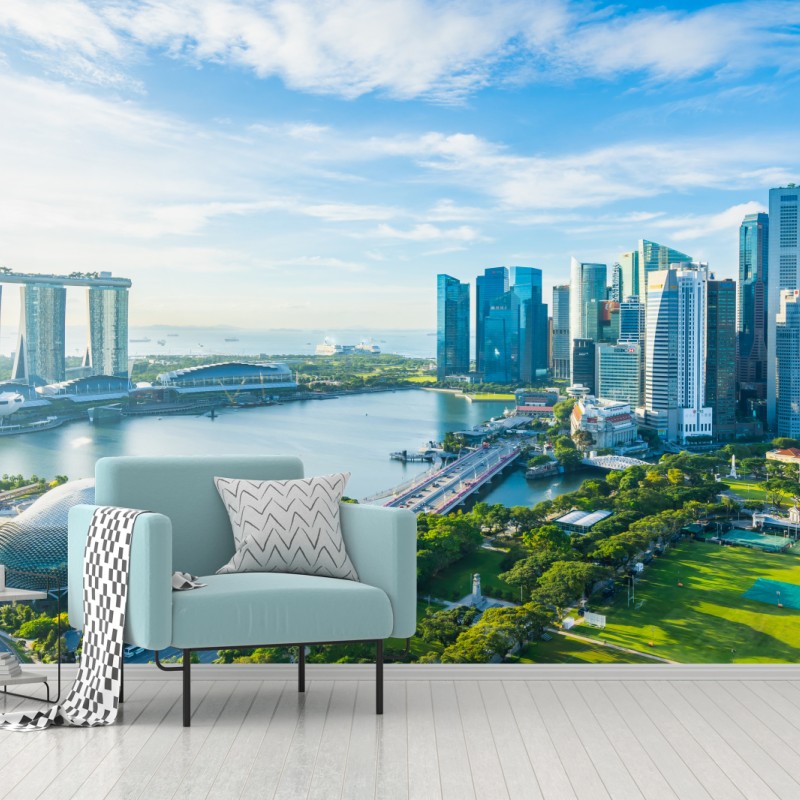 Fototapeta panorama Singapuru nad Marina Bay