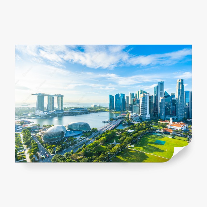 Fototapeta panorama Singapuru nad Marina Bay