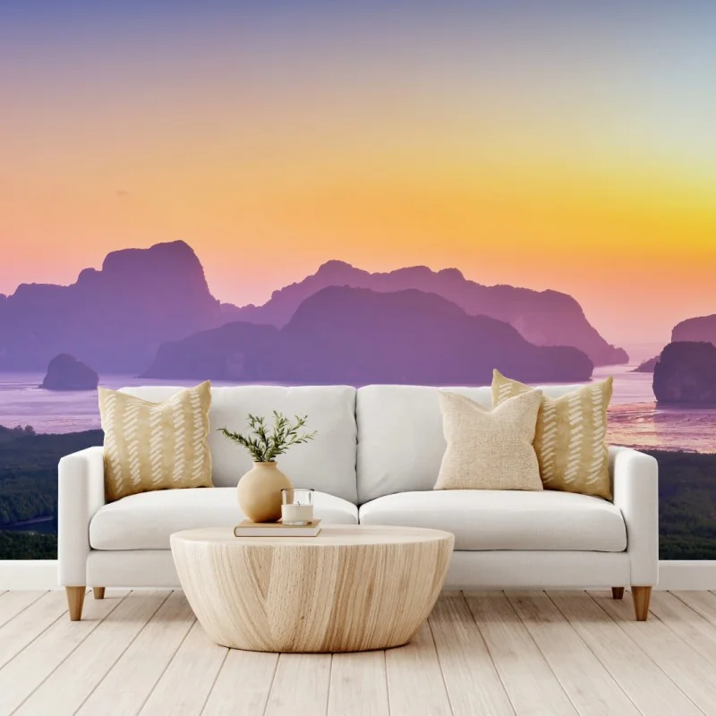 Fototapeta wschód słońca nad wyspami Phang Nga Bay