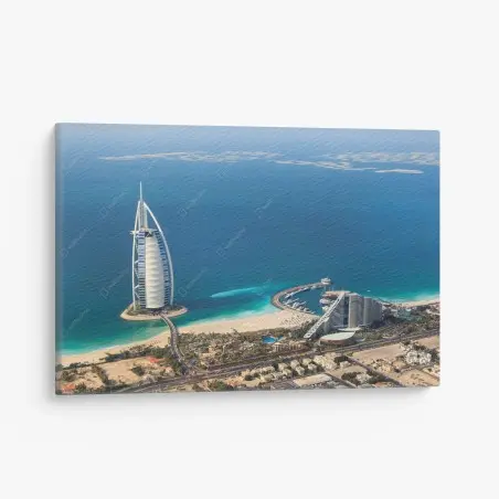 Obraz na płótnie Dubaj Burj Al Arab nad turkusowym morzem – Wallissimo®