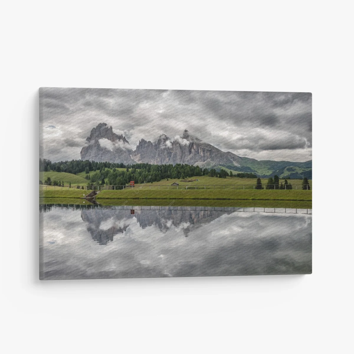 Obraz na płótnie ciemne niebo nad Alpe di Siusi – Wallissimo® Obraz na płótnie ciemne niebo nad Alpe di Siusi – Wallissimo®