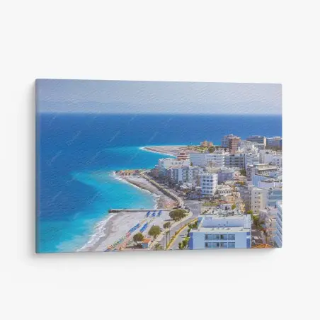 Obraz na płótnie plaża Elli, Rodos panorama nadmorska – Wallissimo®