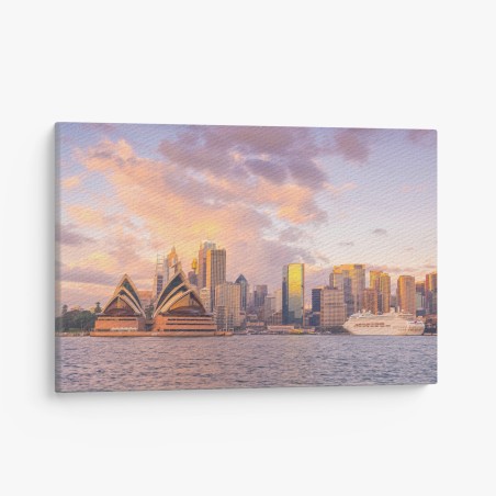 Obraz na płótnie panorama Sydney o zachodzie słońca – Wallissimo®