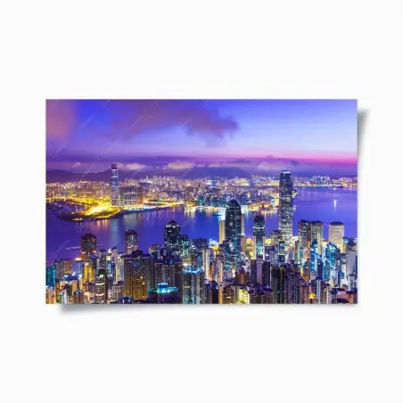 Plakat Hong Kong panorama o świcie – Wallissimo®