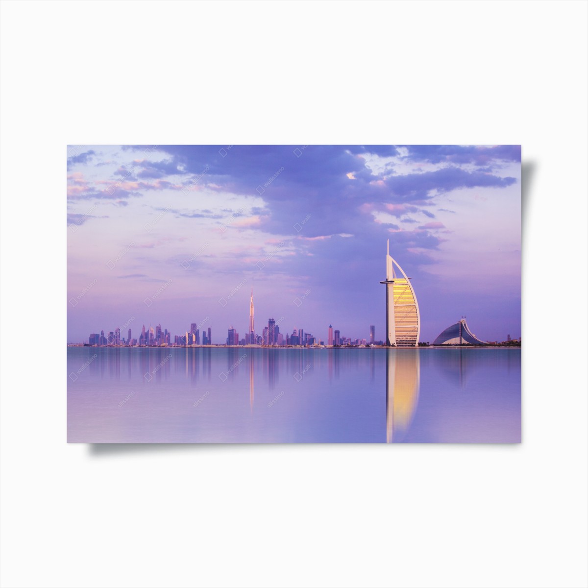 Plakat Dubaj panorama miasta o zmierzchu – Wallissimo®