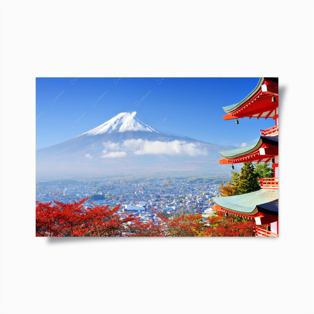 Plakat Góra Fuji pagoda jesienny widok – Wallissimo® Plakat Góra Fuji pagoda jesienny widok – Wallissimo®