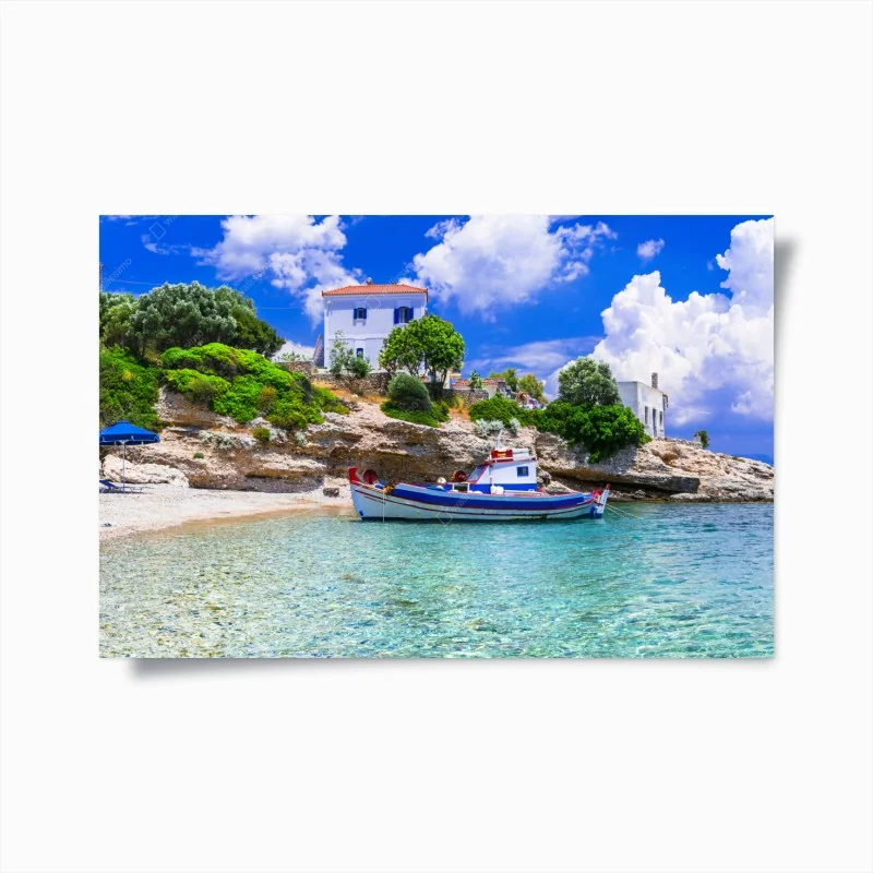 Plakat urocza plaża Limnionas, Samos