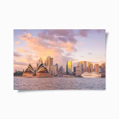 Plakat panorama Sydney o zachodzie słońca – Wallissimo®