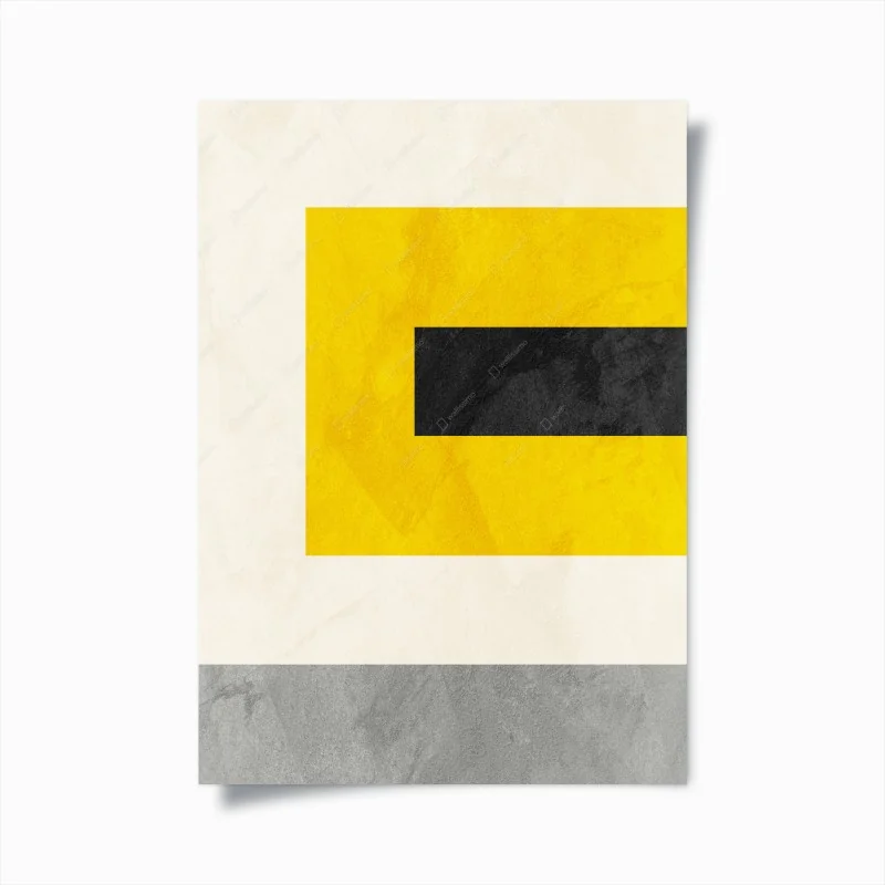 Plakat odważna żółta kompozycja geometryczna
