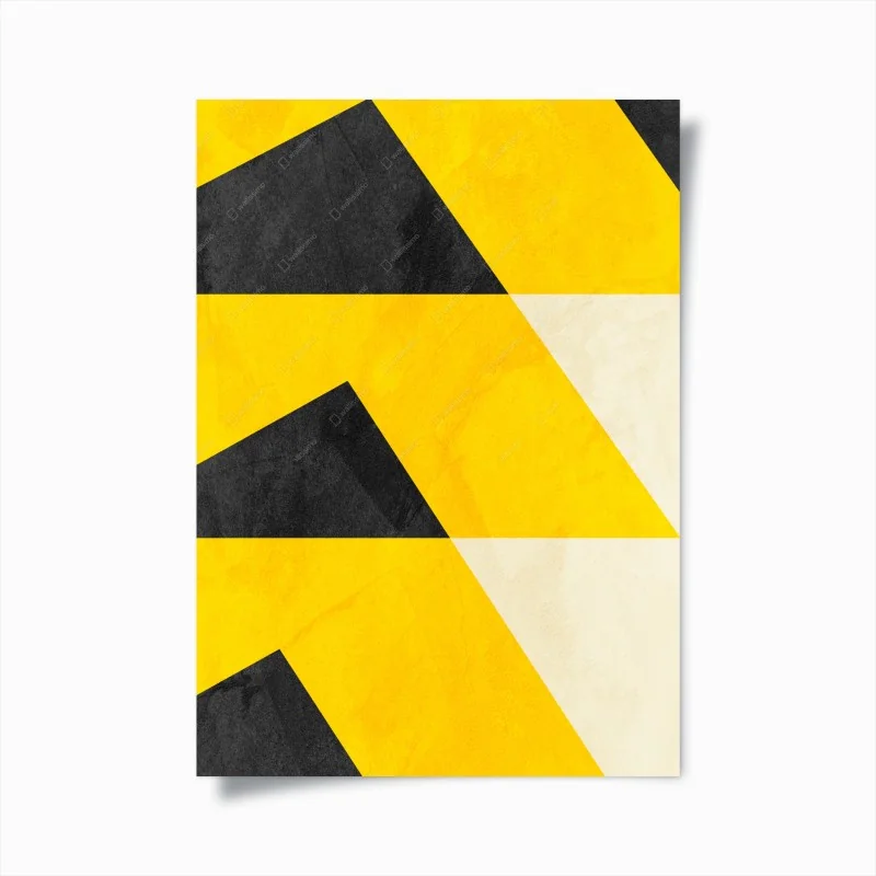 Plakat odważny żółty wzór geometryczny