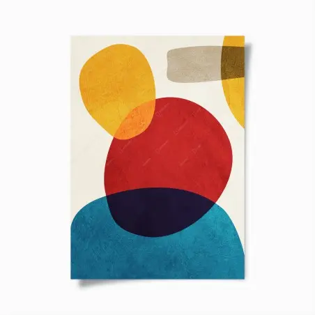 Plakat odważna geometryczna kompozycja kolorów – Wallissimo®