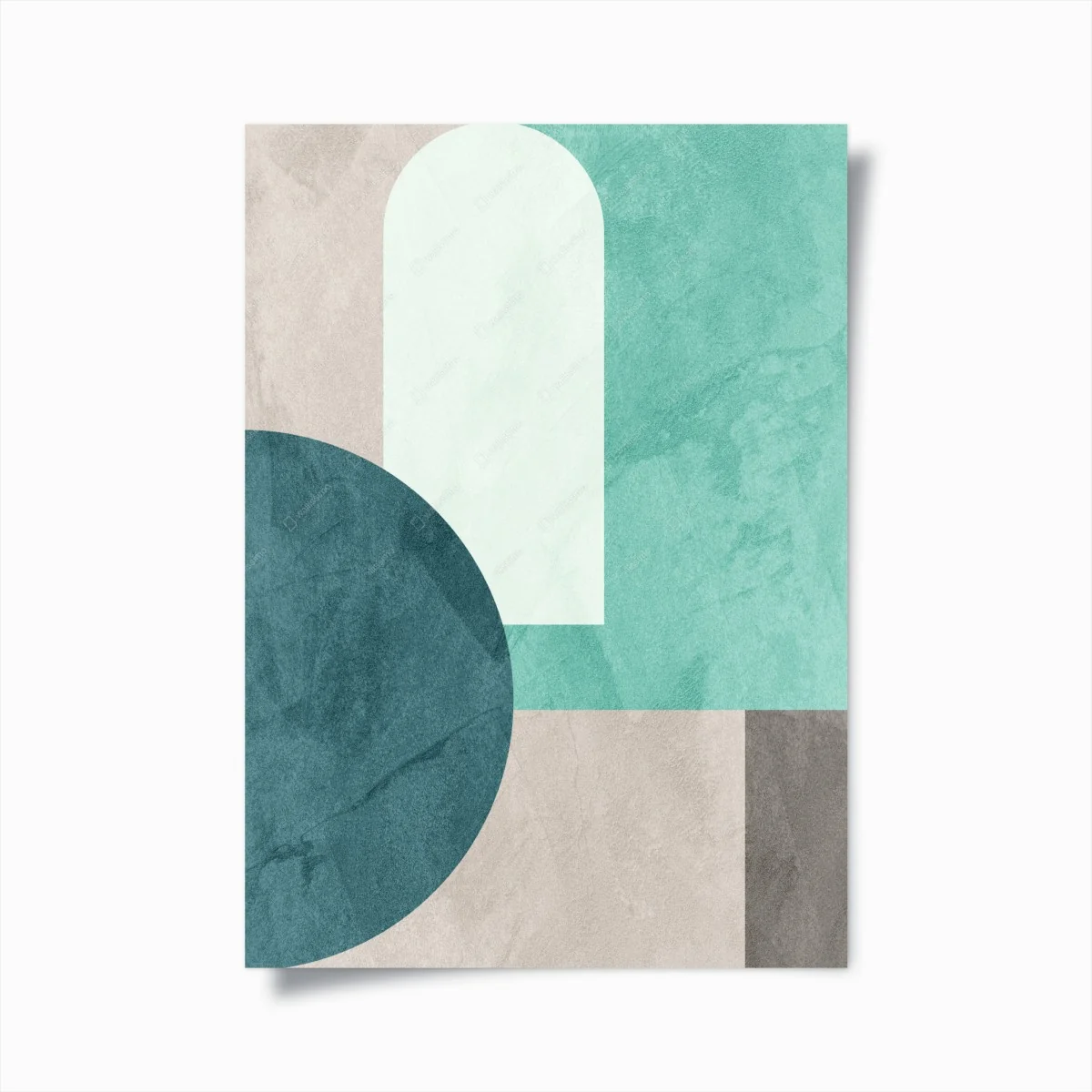 Plakat miękka turkusowa kompozycja geometryczna – Wallissimo® Plakat miękka turkusowa kompozycja geometryczna – Wallissimo®