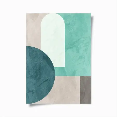 Plakat miękka turkusowa kompozycja geometryczna – Wallissimo®