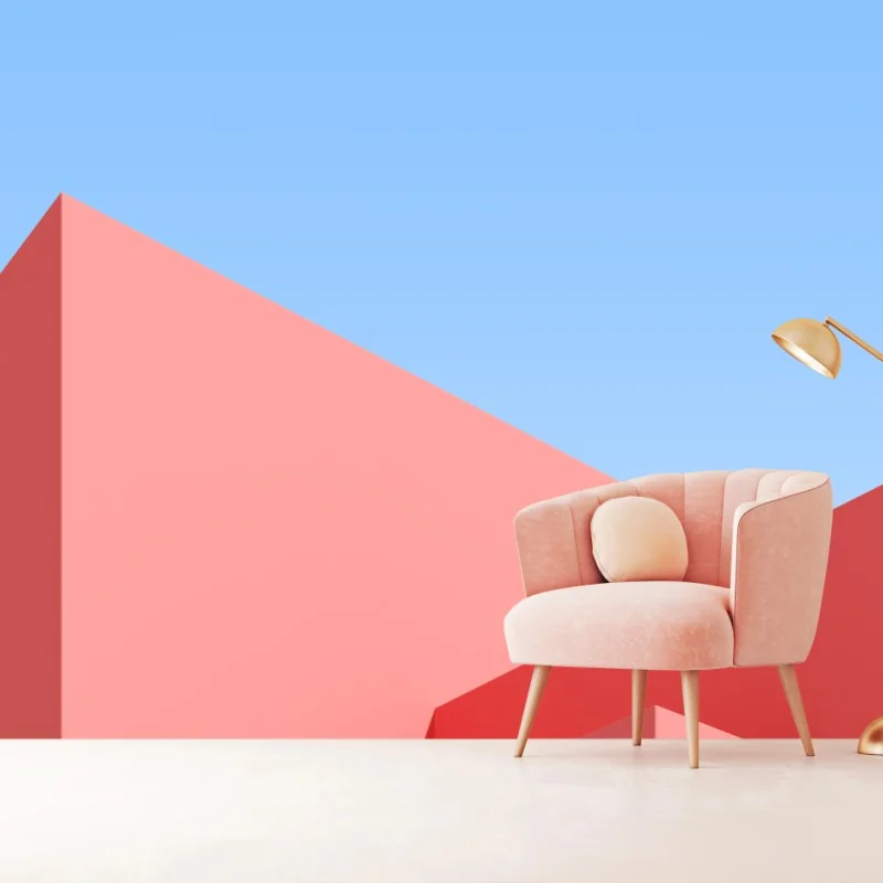 Fototapeta pastelowa geometryczna architektura
