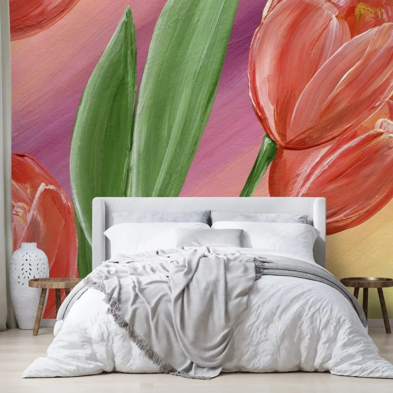Fototapeta pastelowy bukiet tulipanów
