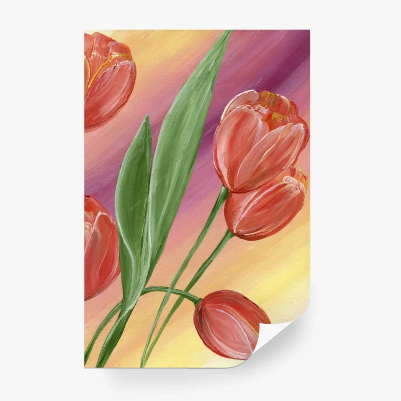 Fototapeta pastelowy bukiet tulipanów