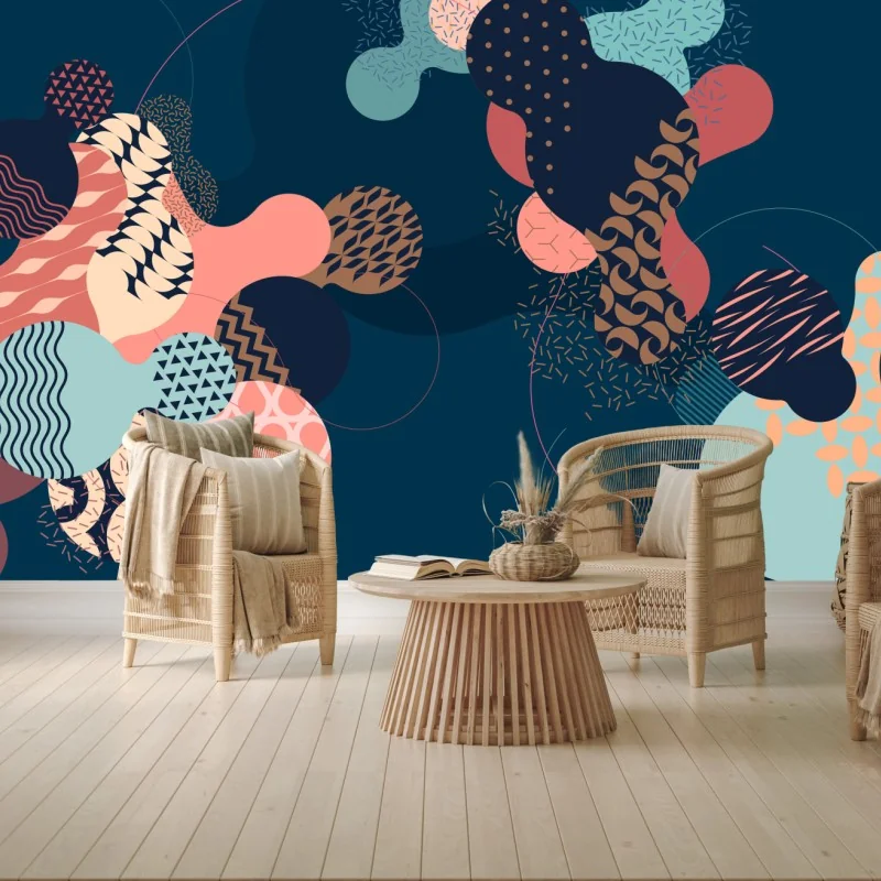 Fototapeta abstrakcyjna geometryczna kompozycja w pastelach