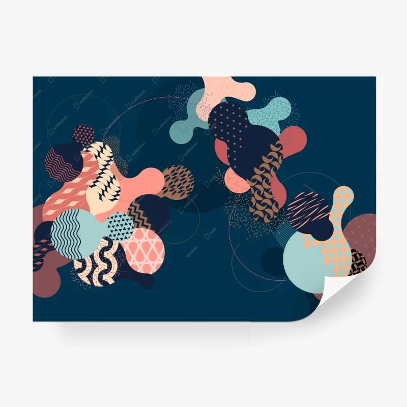 Fototapeta abstrakcyjna geometryczna kompozycja w pastelach