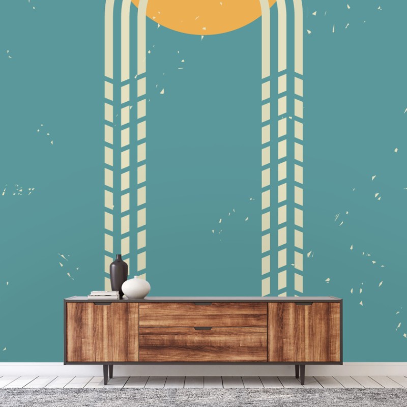 Fototapeta retro geometryczne słońce
