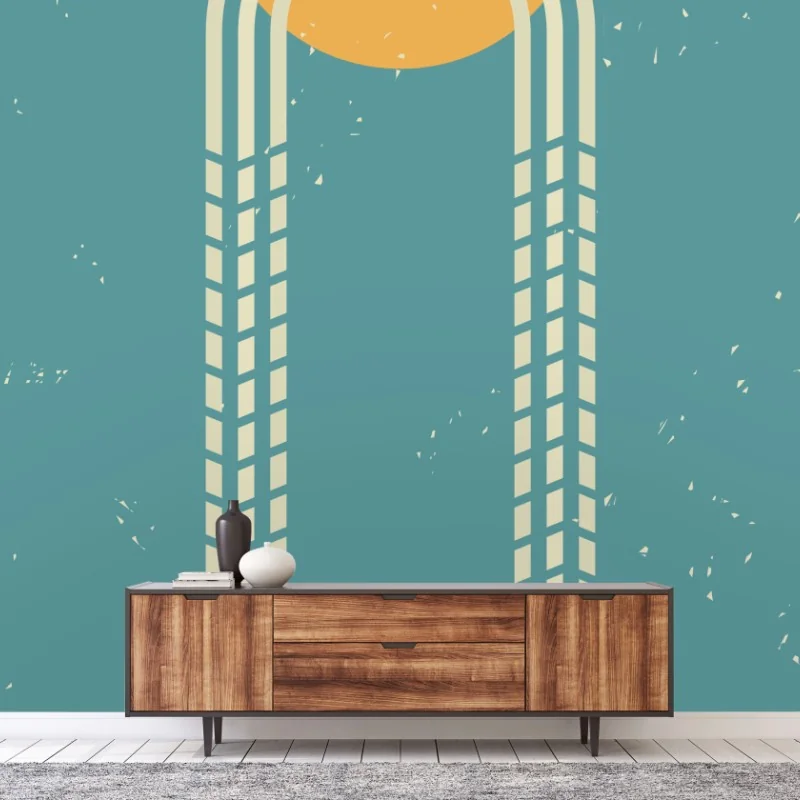 Fototapeta retro geometryczne słońce