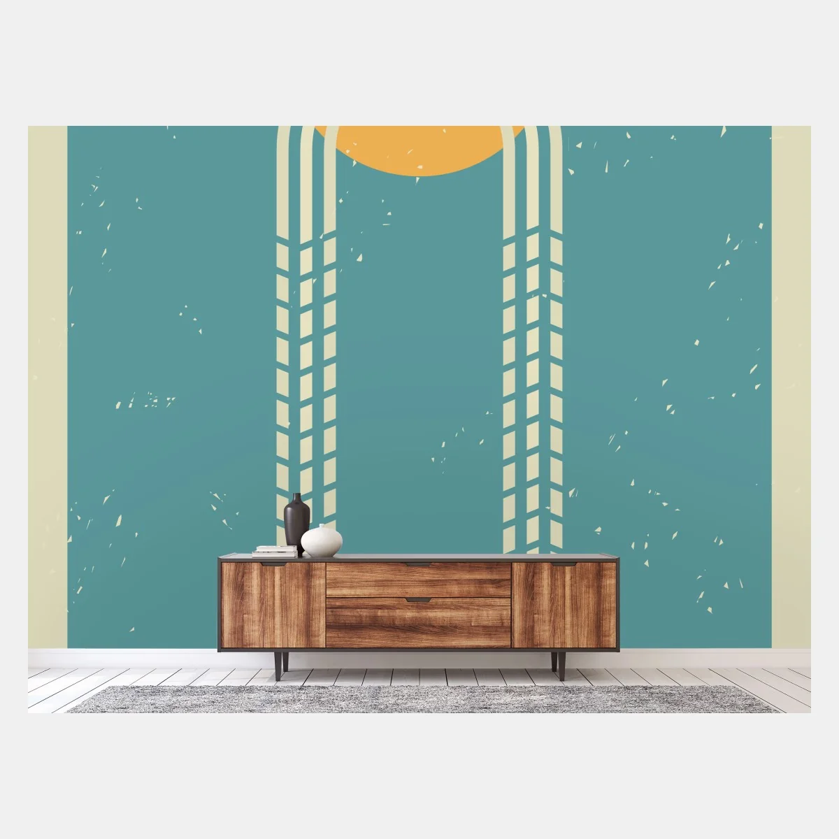 Fototapeta retro geometryczne słońce – Wallissimo® Fototapeta retro geometryczne słońce – Wallissimo®