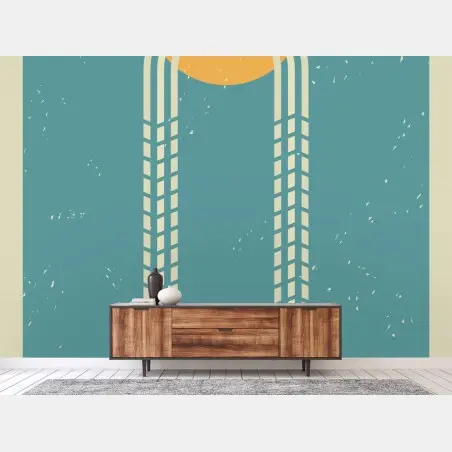 Fototapeta retro geometryczne słońce – Wallissimo®