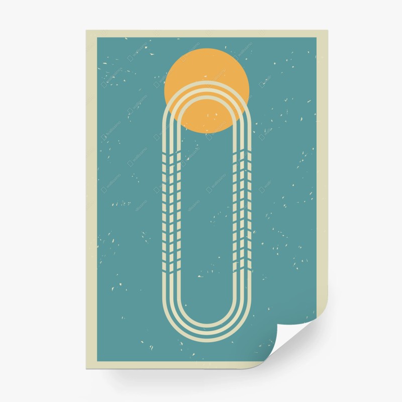 Fototapeta retro geometryczne słońce