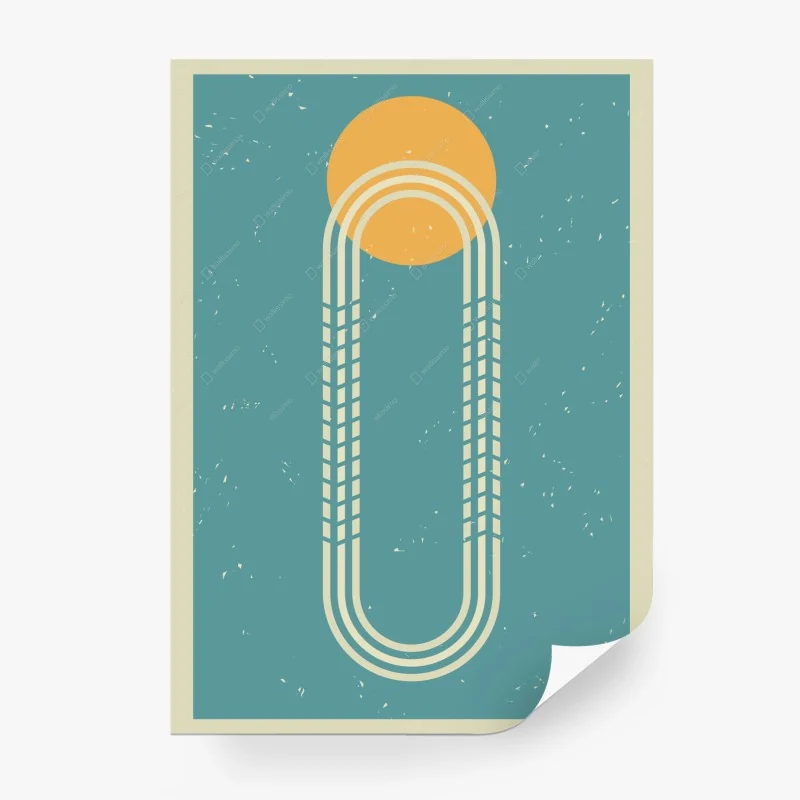 Fototapeta retro geometryczne słońce