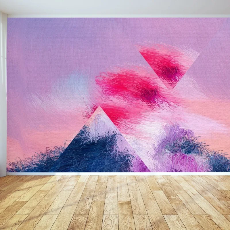 Fototapeta pastelowy geometryczny pejzaż