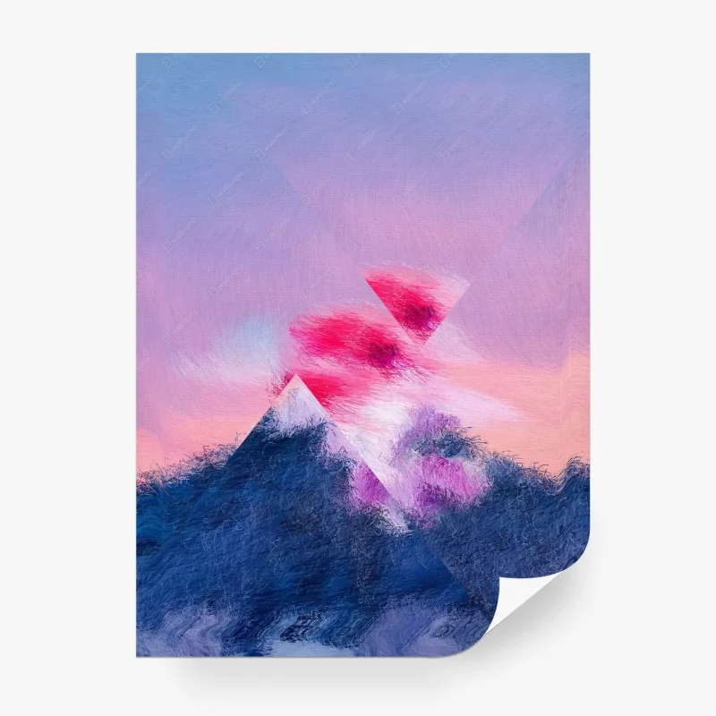Fototapeta pastelowy geometryczny pejzaż