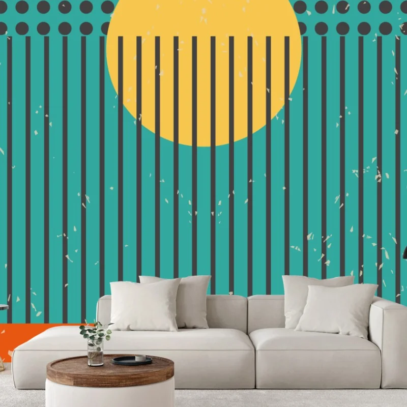Fototapeta retro geometryczne słońce