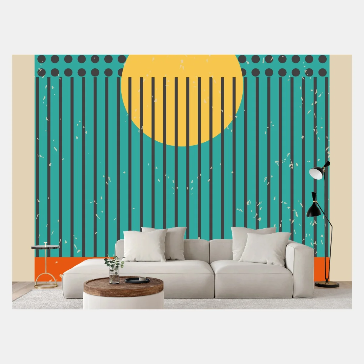Fototapeta retro geometryczne słońce – Wallissimo® Fototapeta retro geometryczne słońce – Wallissimo®
