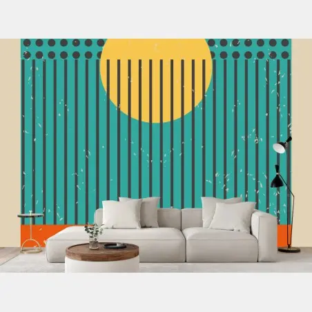 Fototapeta retro geometryczne słońce – Wallissimo®