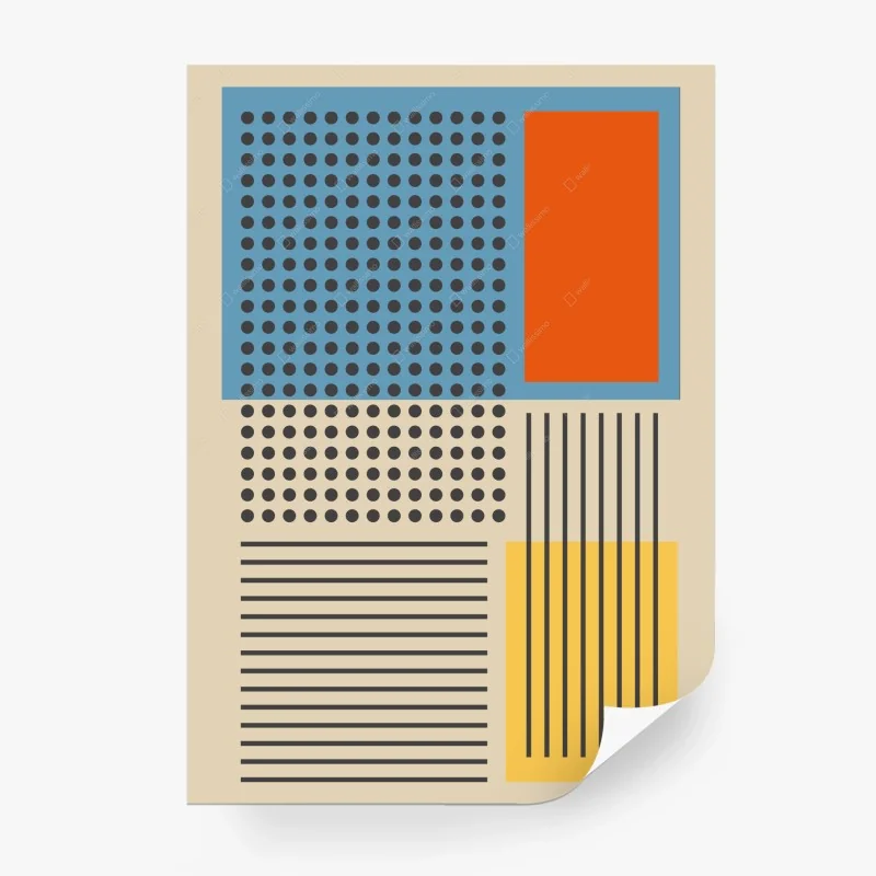 Fototapeta geometryczna abstrakcja w stylu mid-century