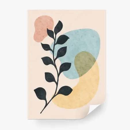 Fototapeta abstrakcyjna boho grafika liści – Wallissimo®