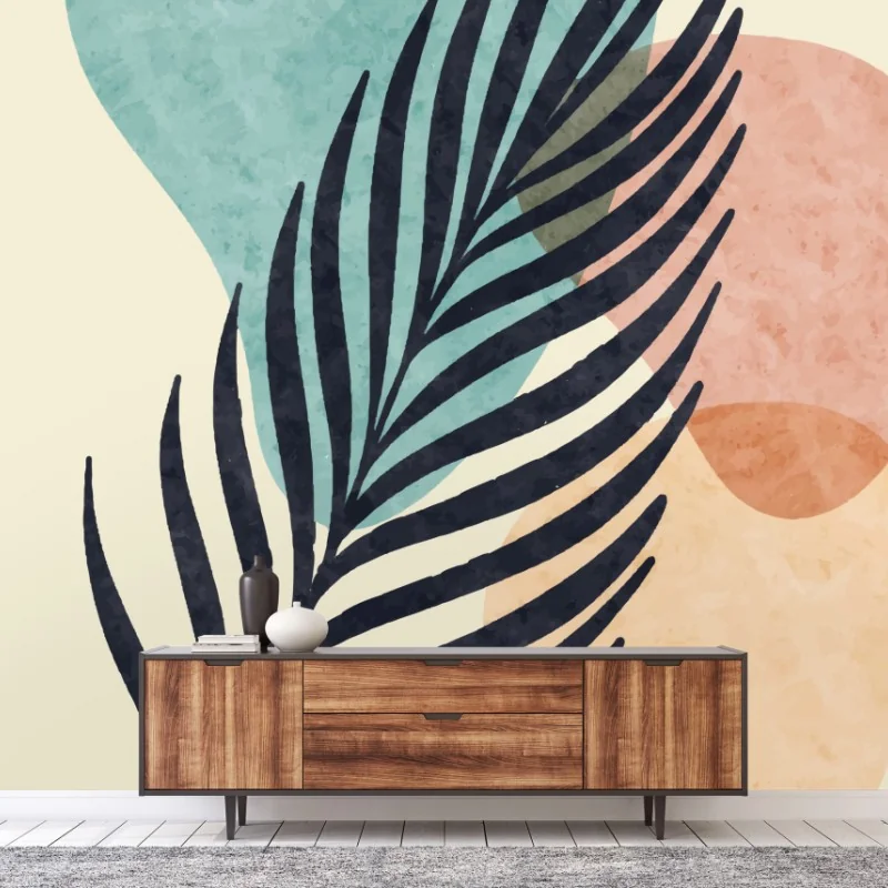 Fototapeta abstrakcyjny pastelowy liść w stylu boho