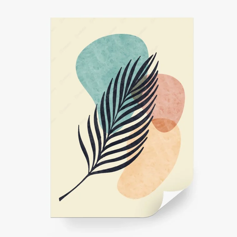 Fototapeta abstrakcyjny pastelowy liść w stylu boho