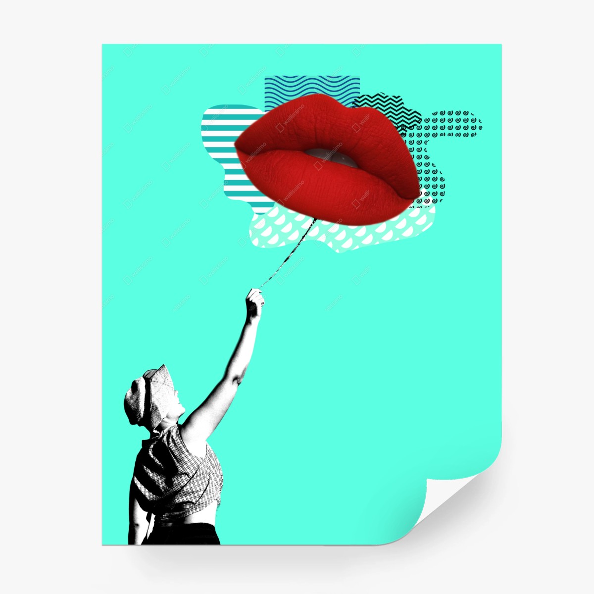 Fototapeta kolaż czerwone usta pop – Wallissimo®